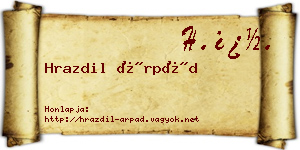 Hrazdil Árpád névjegykártya