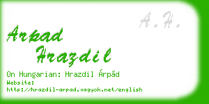 arpad hrazdil business card