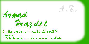 arpad hrazdil business card